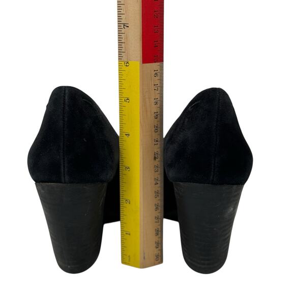 Eileen Fisher Hawk Suede Pump Heel SZ 8.5 Women’s Black Chic Comfort Soft Office - Picture 7 of 9